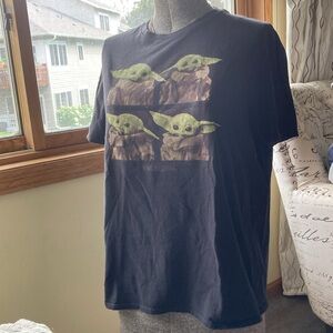 Mandalorian Four Panel Baby Yoda Brown Shirt 🤎💚